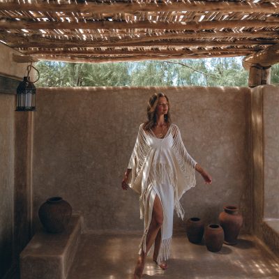 Off White Bohemian Crop Top Boho Frayed Blouse