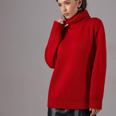 Alpaca Turtleneck Sweater Warm Mohair Wool Knit Pullover